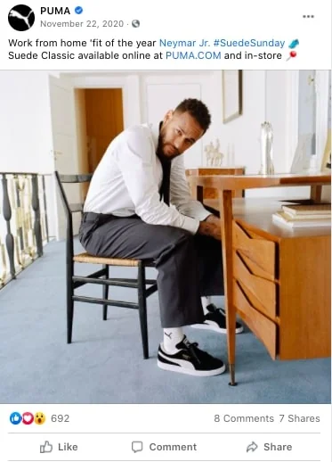 Puma Facebook ad social proof