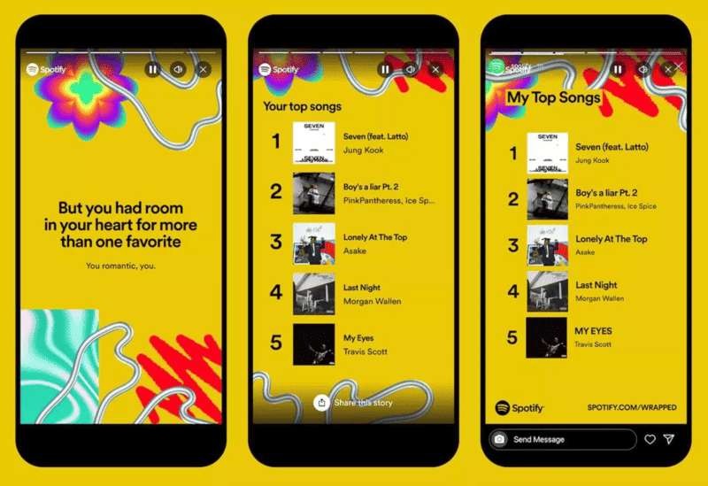 Spotify Wrapped Instagram campaign