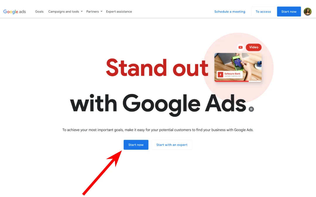 Start Google ad campaign
