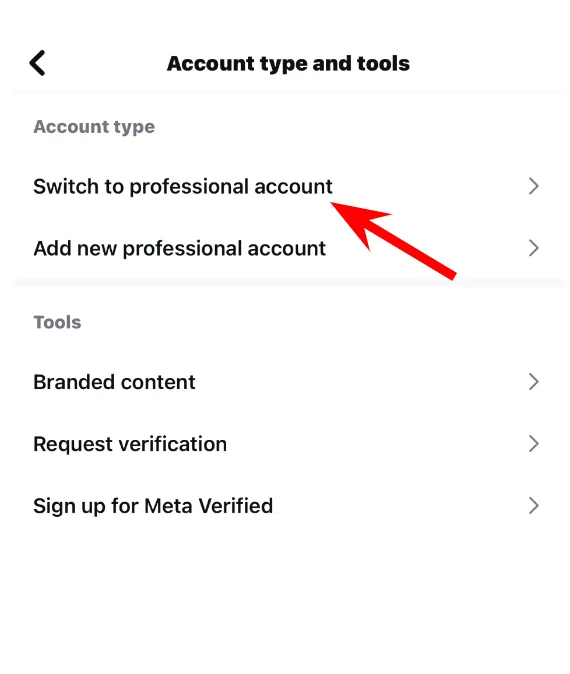 Switch to business account - Instagram