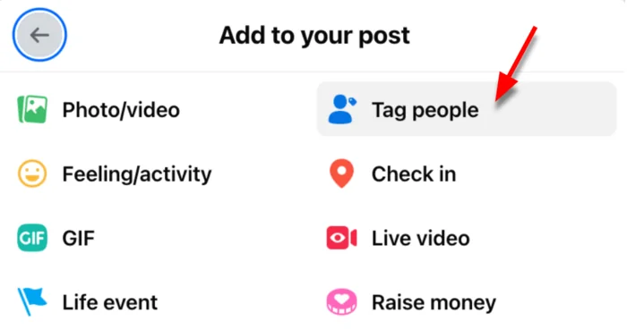 Tag people on Facebook desktop