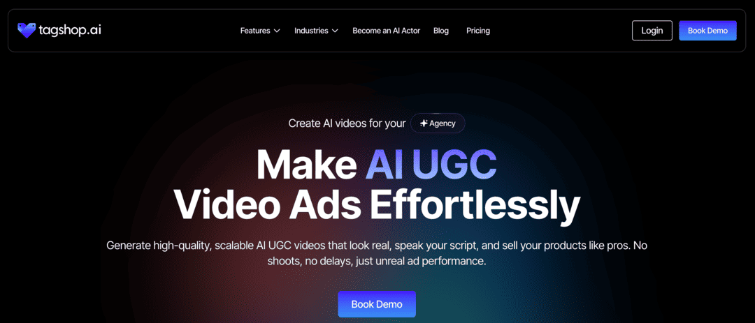 Tagshop AI homepage