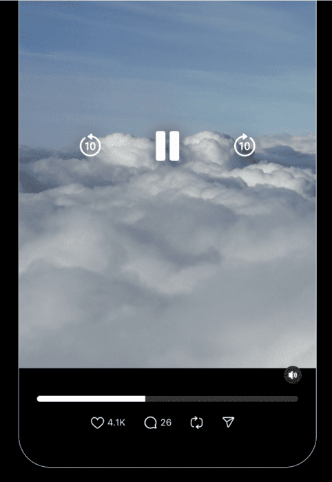 Threads - New pause, play and skip buttons