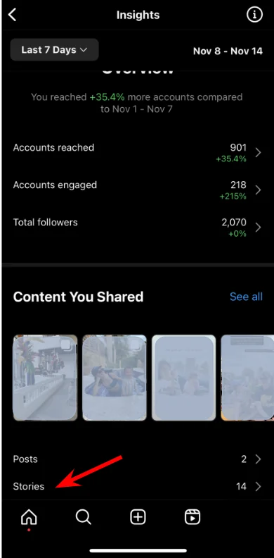 View navigation insights for IG Stories 3